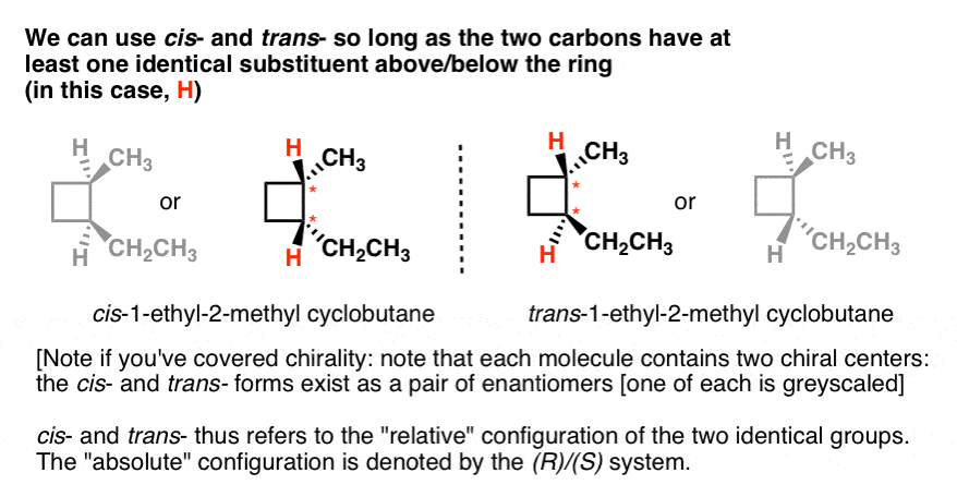 label the molecules as cis or trans
