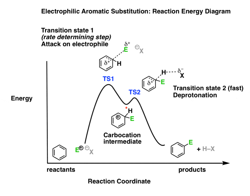 Electrophilic Aromatic Substitution Mechanism – Master ... sn1 energy diagram 